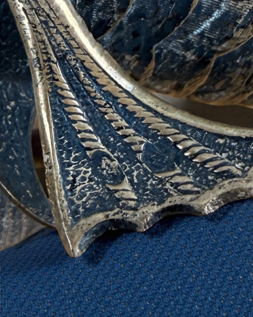 Poisson en Argent Ciselé avec Corps Articulé et Flexible - Espagne, XXe siècle-photo-3